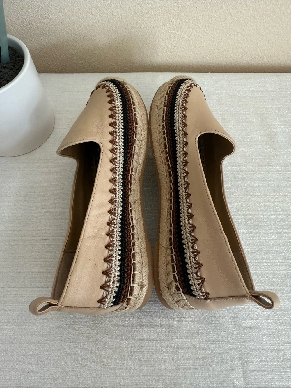 New ChicoBeige Leather Espadrille Slip-On Loafer - Women